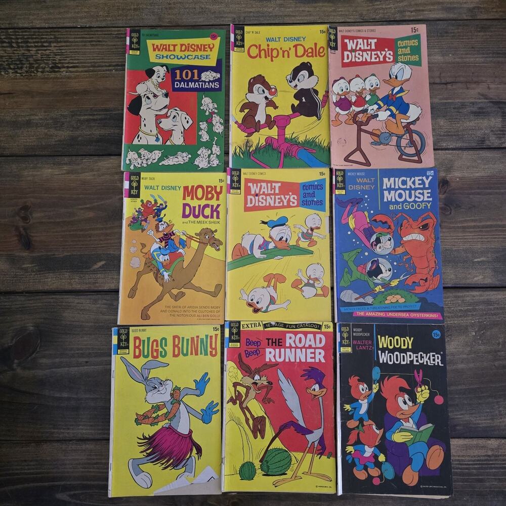 Gold Key Comics Bronze Age Lot Of 9 Mixed Titles Walt Disney And Looney Tunes